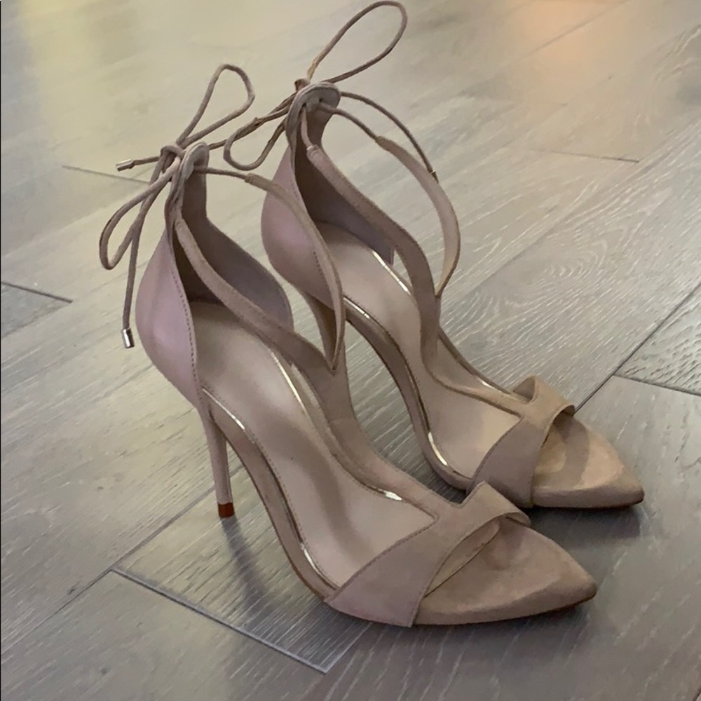 Zara nude suede sandal heels 6M